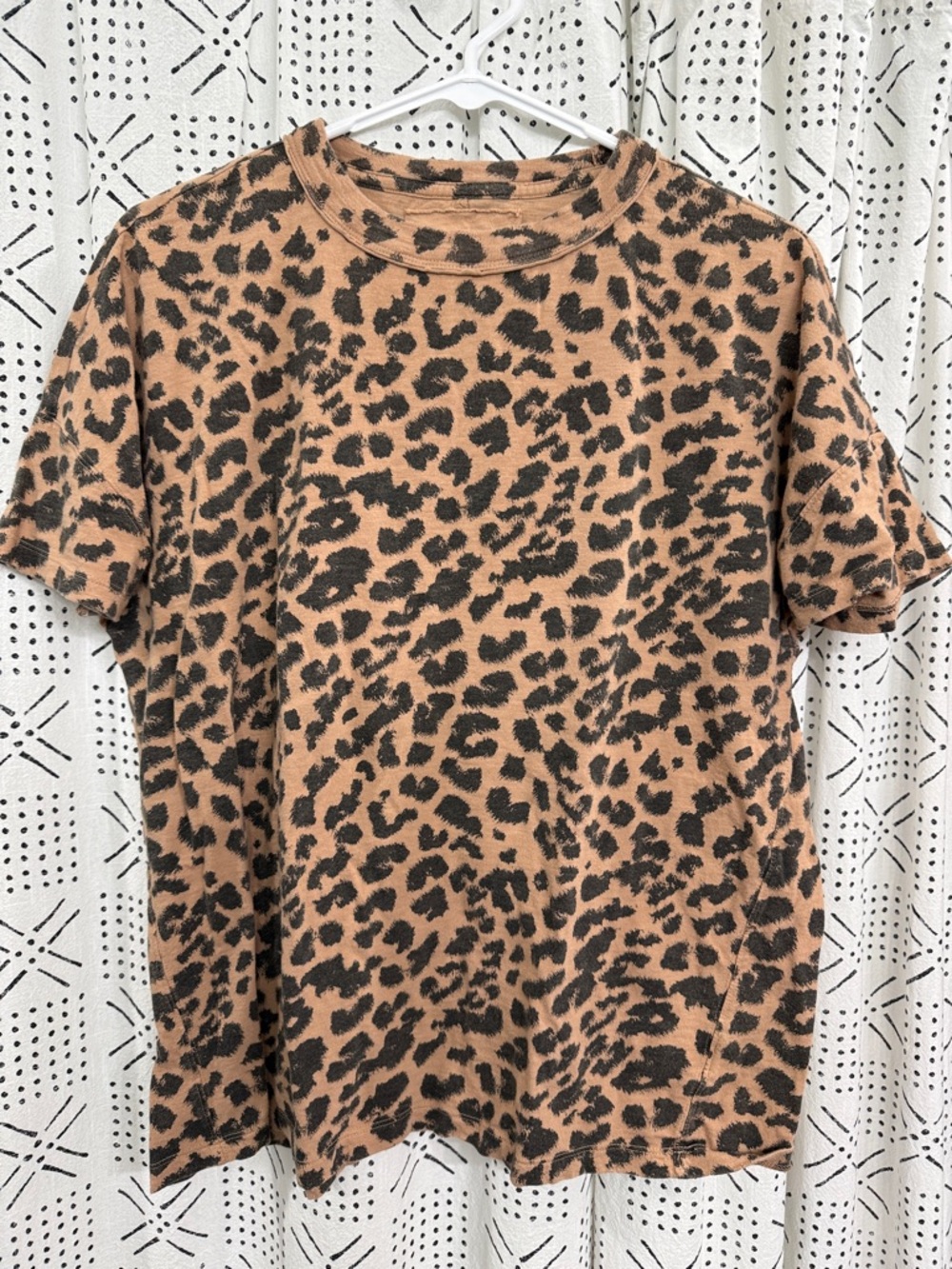 aerie Leopard-Print Short Sleeve Tee in Tan & Black